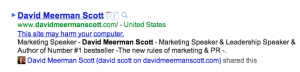 Google Malware alert