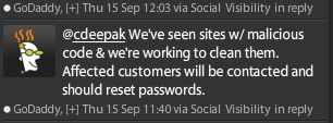 GoDaddy admit malware