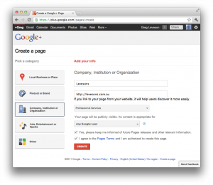 Google+ Brand Page