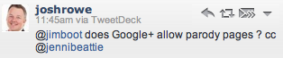 Does Google+ allow parody pages?
