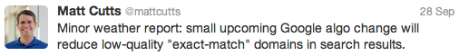 Matt-Cutts-EMD-Twitter Matt Cutts' EMD Tweet