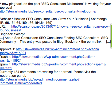 Spammy backlink technique