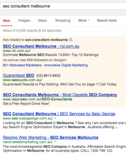 seo consultant melbourne results seo consultant Melbourne SERP