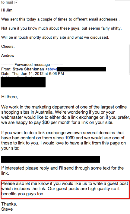 Guest Blog Spam Email