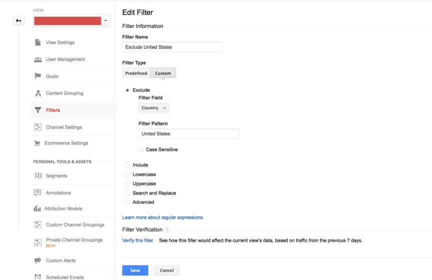 Add Filter On Google Analytics