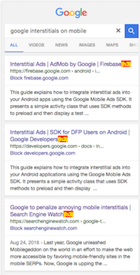 Google Mobile Pop up penalty coming