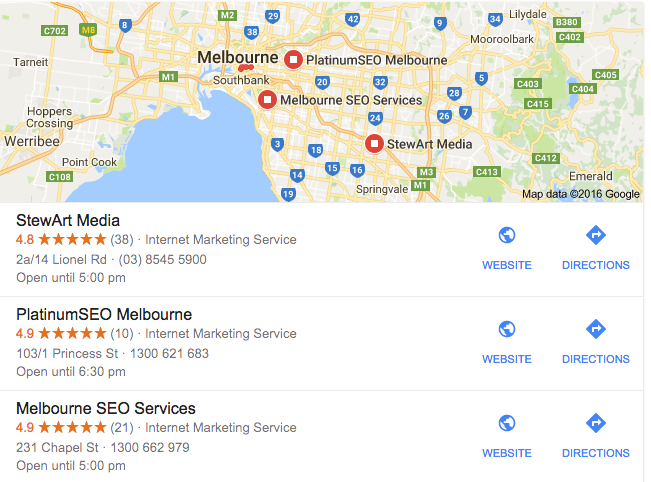 Google Places Stars