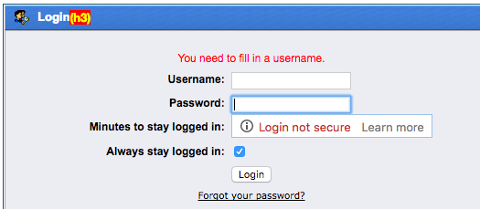 HTTPS not secure warning on login