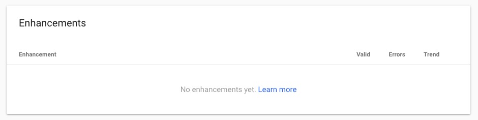 Enhancements - Google Search Console Beta