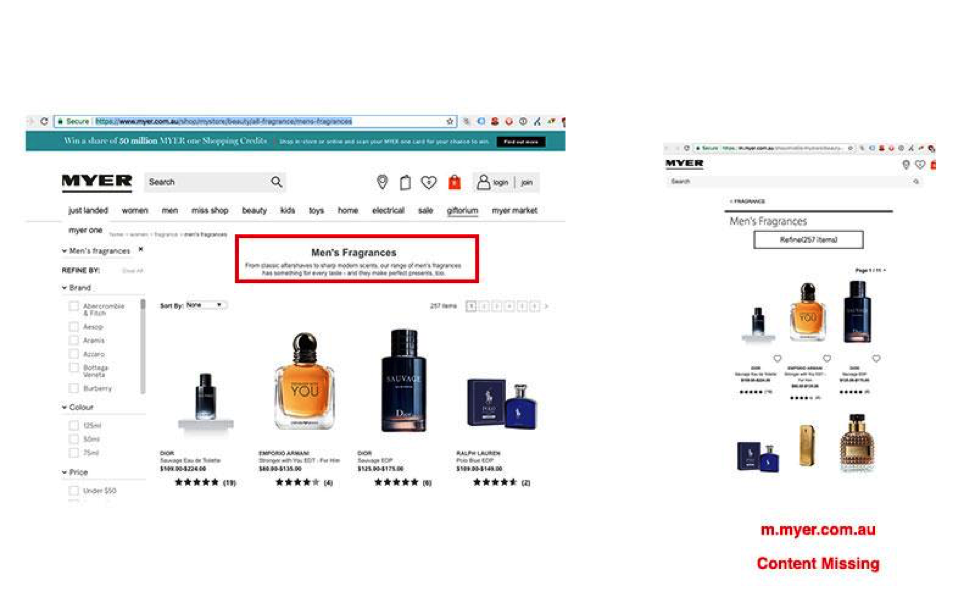 example of an m. website